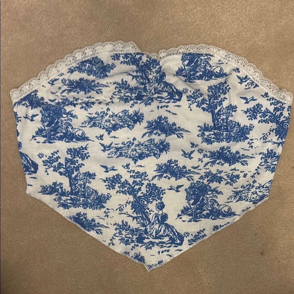Forever 21 Blue and White Crop Top